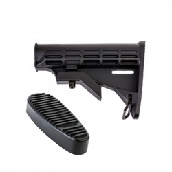AR-15 Collapsible Standard Version Stock Body-Mil Spec With Buttpad Combo